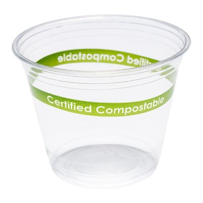 Taças de PLA biodegradáveis transparentes para café expresso personalizadas