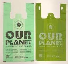 Logotipo personalizado Casa T-Shirt industrial compostável PLA Saco de compras biodegradável para supermercado de supermercado