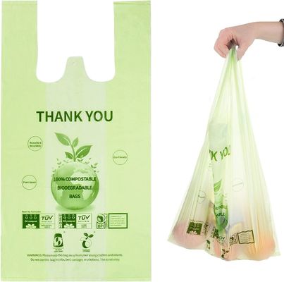 Bolso de amido de milho biodegradável de compras compostável