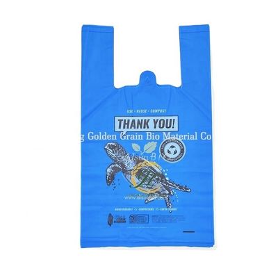 Logotipo personalizado Compostavel Biodegradável Saco de compras T-Shirt 100micron