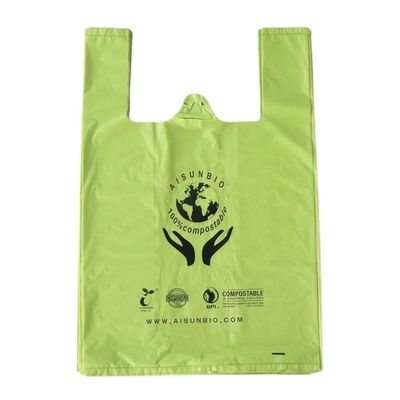 Saco de compras biodegradável verde para venda a retalho