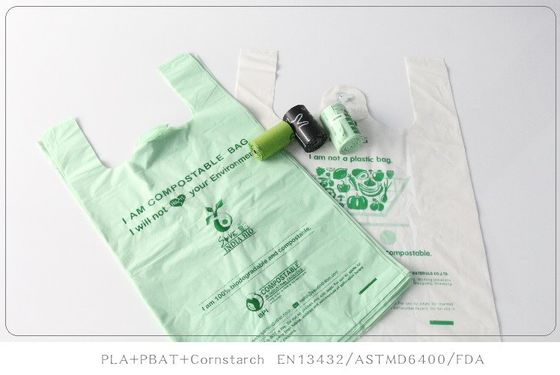 Embalagem As4736 Sacos de alimentos compostáveis com alças de plástico