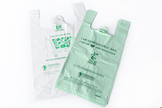 Saco de compras biodegradável de amido de milho