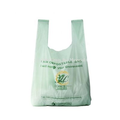 PLA compostável biodegradável sacos de celulose camisola para supermercado