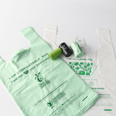 Pequenas bolsas de compras biodegradáveis compostáveis PBAT Amido de milho para alimentos