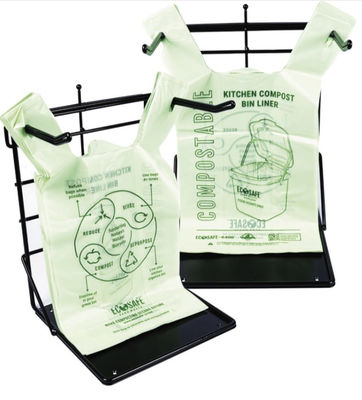 Pequenas bolsas de compras biodegradáveis compostáveis PBAT Amido de milho para alimentos
