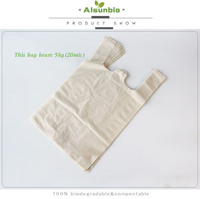 Pequenas bolsas de compras biodegradáveis compostáveis PBAT Amido de milho para alimentos