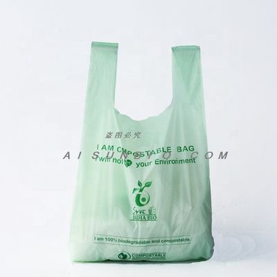 OEM Saco de compras biodegradável PBAT PLA Amido de milho Norma EN13432