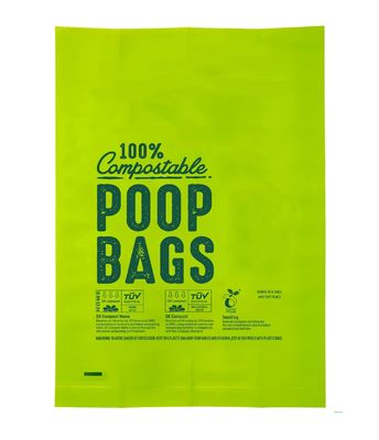 Logotipo personalizado da fábrica 100% de amido de milho biodegradável plástico compostável sacos de cocô para cães para animais de estimação