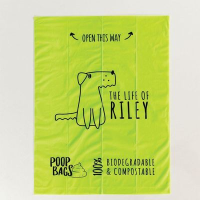 Saco com fezes de cão biodegradável, certificado e compostável para fezes de animais de estimação