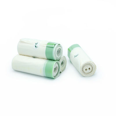 Resíduos sacos de lixo de plástico compostável 13 galões de plástico verde branco
