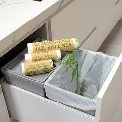 33 galões Sacos de lixo ecológicos Sacos de composto Coleta de resíduos de cozinha