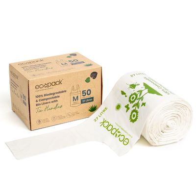 ASTMD6400 Sacos de embalagens de lixo com compostagem certificada 8L 10L 15L