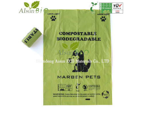 Saco de lixo biodegradável ecológico para animais de estimação Resíduos de cocó Amido de milho