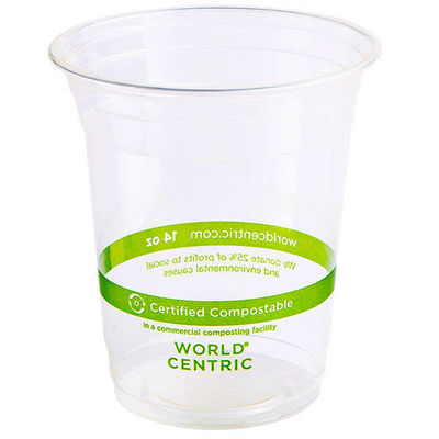 Logotipo Impresso Copas Compostaveis Copas Plásticas Claras Amigas do Meio Ambiente 20oz