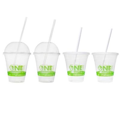 Copo de PLA biodegradável compostável em água plástico transparente personalizado