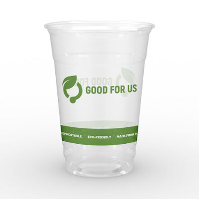 PLA Bio Compostable Clear Cups With Lids 16 Oz Cup Drinking Milk Tea (Copo de chá com leite para beber)
