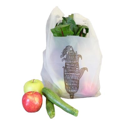 Embalagem para venda a retalho PBAT PLA Saco de mercearia Sacos de plástico transparente compostáveis